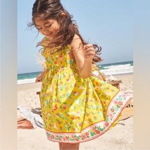 Mini Boden Bow Back Dress Floral Yellow Sundress Girls
Floral Bird Print